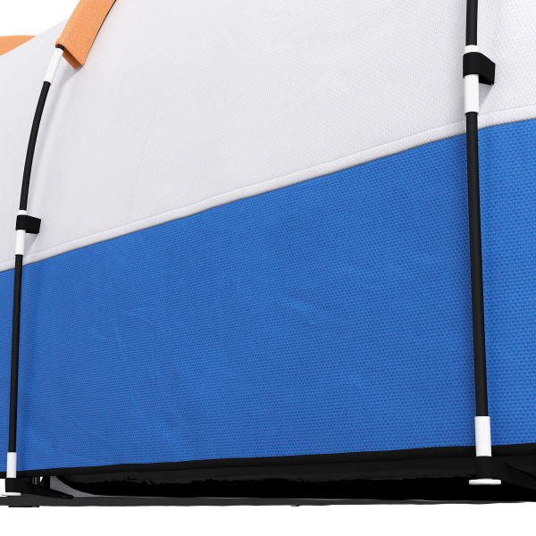 Outsunny Tenda de Campismo Familiar para 2-3 Pessoas com 2 Áreas e Bolsa de Transporte Impermeável 420x200x150 cm Cinza e Laranja - Image 8