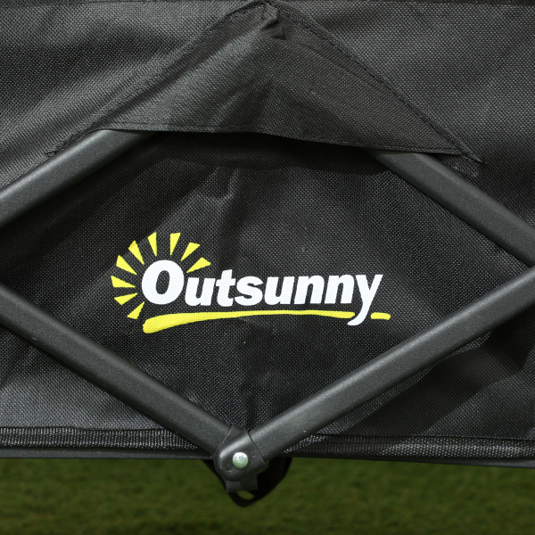 Outsunny Carrinho de Transporte com Rodas Carrinho de Jardim Dobrável com Pega Telescópica Ajustável 2 Bolsas de Arrumação 64x42x27 cm Preto - Image 9