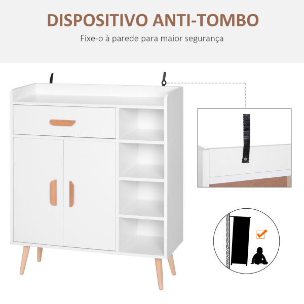 HOMCOM Aparador multiuso para cozinha sala de jantar  80x29,5x96cm Branco - Image 5