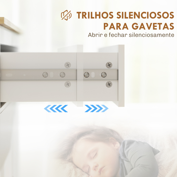 HOMCOM Aparador Sala de Estar Moderno com Gaveta Prateleira Ajustável e Puxadores em PU 80x40x90 cm Branco e Madeira - Image 6
