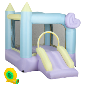 AIYAPLAY Castelo Insuflável  para Crianças com Escorrega Área de Salto e Bolsa de Transporte 250x165x200 cm Multicolor