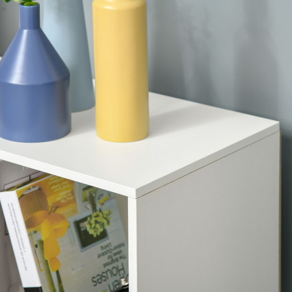 HOMCOM Estante para Livros de 3 Níveis Estante de Madeira com 9 Compartimentos Estante Modular 91,5x29,5x91,5 cm Branco - Image 9
