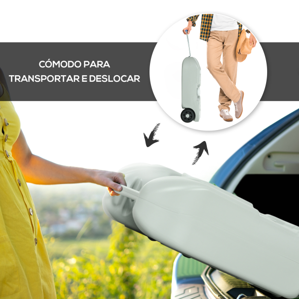 Outsunny Depósito de Água 40 L com Rodas Portátil com Pega Metálica e Torneira para Caravanas Autocaravanas Campismo ao Ar Livre 37x23x80 cm Cinzento - Image 5