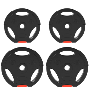 SPORTNOW Conjunto de Discos de Pesos de 4 Peças 2x5 kg e 2x2,5 kg com Orifícios de 2,5 cm para Treino Fitness Preto