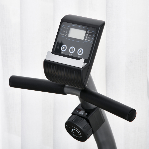 HOMCOM Bicicleta ergométrica reclinável com tela LCD e volante de 3 kg resistência magnética de 8 níveis assento ajustável 121,5-136x62,5x98 cm Cinza - Image 9