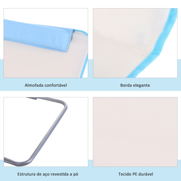 Outsunny Conjunto de 2 Esteiras de Praia com Encosto Reclinável em 5 Níveis Bolsa de Transporte e Apoio de Cabeça 48x134x33-43 cm  Branco Creme - Image 7