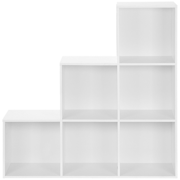 HOMCOM Estante em Forma de Escada Estante de Armazenamento com 6 Cubos Estante de Exposição 91,5x29,5x91,5cm Branco - Image 9