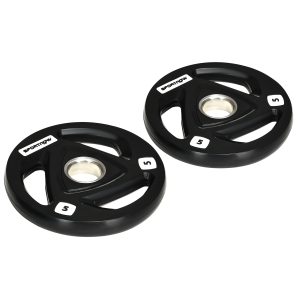 SPORTNOW Conjunto de 2 Discos de Pesos Olimpicos 5kg Ferro Fundido Placas de Peso com Orifício de 5cm Ø24x3,5 cm Preto