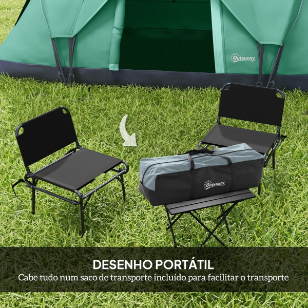 Outsunny Tenda de Campismo para 5-6 Pessoas Impermeável + Anti UV com Bolsa de Transporte e Gancho para Luz 455x230x180cm Verde - Image 6