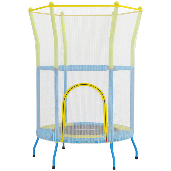 AIYAPLAY Trampolim para Crianças Ø140x190 cm com Rede de Segurança Barras Acolchoadas Carga 45 kg para Interior Multicolor