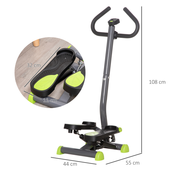 HOMCOM Máquina de Step Stepper Fitness em Casa com Tela LCD Alça e Pedais Antiderrapantes para Ginásio 55x44x108 cm Cinzento - Image 3