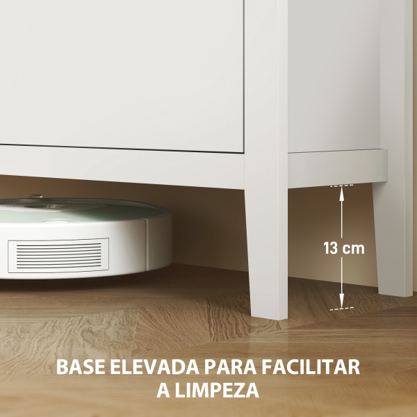 HOMCOM Sapateira para Entrada com 4 Gavetas Prateleiras Ajustáveis e Puxadores em PU para 20 Pares de Sapatos 105x24x95,5 cm Branco - Image 6