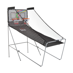HOMCOM Conjunto de tabelas de Basquetebol Dobráveis e Portáteis de aço Cor Preto e Branco 205x110x205 cm