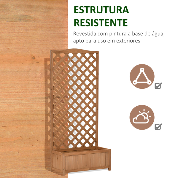 Outsunny Floreira com Treliça de Madeira Caixa de Plantio com Suporte para Plantas Trepadeiras para Cultivo de Plantas Flores Terraço Jardim Exterior 76x36x170cm Marrom - Image 7
