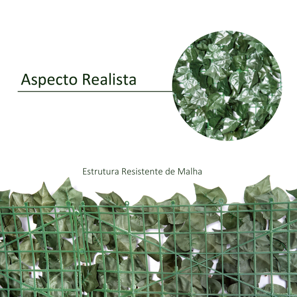 Outsunny Vedação Artificial em Rolo 3,1,5m Vedação de Privacidade para Balcão Jardim Exterior Planta Decorativa de Parede PE Verde - Image 6