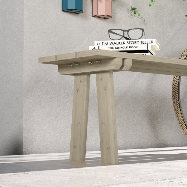Outsunny Banco de Madeira de 2 Lugares Capacidade 220 kg Banco de Jardim para Pátio Terraço Piscina 130x38x45 cm Natural - Image 8