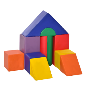 HOMCOM Conjunto de 11 Blocos de Espuma para Crianças Brinquedo de Aprendizagem para Crianças 1-3 Anos 50x50x25 cm Multicor