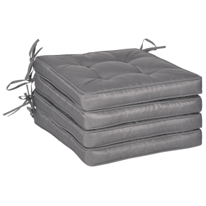 Outsunny Conjunto de Almofadas para Cadeiras de Jantar 42x42x5 cm Jogo de 4 Peças Almofadas para Cadeiras de Jardim Impermeáveis Cinzento