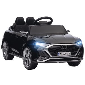 AIYAPLAY Carro Elétrico para Crianças Carro Audi Q8 Etron Sportback Infantil 12V Faróis Buzina e Música 98x49,5x43 cm Preto