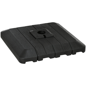 Outsunny Base para Chapéu de Sol de 4 Peças Recarregável com Água 100 kg ou Areia 135 kg para Base Cruzada 98x98x18,5 cm Preto