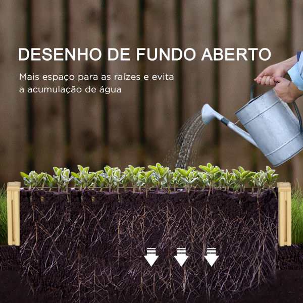Outsunny Floreira de Madeira com Treliça para Plantas Trepadeiras e 2 Caixas de Cultivo para Pátio Varanda 230x60x110 cm Madeira - Image 7