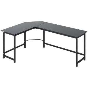 Vinsetto Secretária de Canto Mesa de Computador em Forma de L com Estrutura de Aço 168x120x75cm Preto