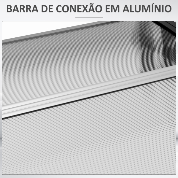 Outsunny Marquise de Proteção 110x60cm Marquise Exterior para Portas e Janelas contra o Sol e Chuva com Suporte de PP Policarbonato Cinza - Image 7