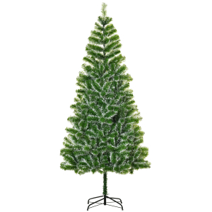 HOMCOM Árvore de Natal Artificial 210cm com 968 Ramos e Suporte de Metal Decoração Interior Sala de Estar Festas Ø100x210cm Verde