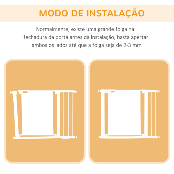 PawHut Barreira de Segurança para Cães Extensível 75-103 cm com 2 Extensões Duplo Bloqueio Fechamento Automático Cinza - Image 8