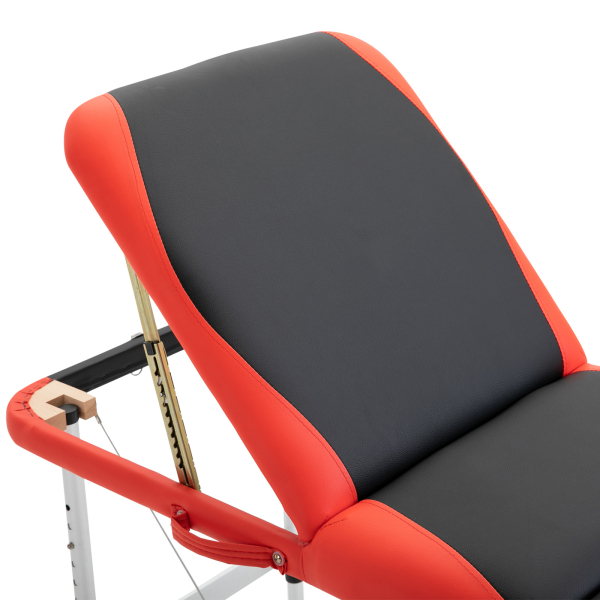 HOMCOM Marquesa de Massagem Dobrável e Portátil com Altura Ajustável Apoio para a Cabeça e Apoio para os Braços 215x60x61-84 cm Preto e Vermelho - Image 9