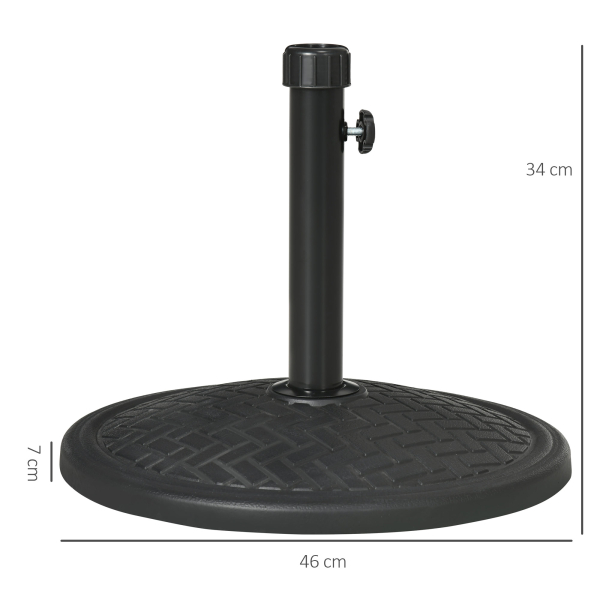Outsunny Base para Chapéu de Sol de Cimento Suporte para Chapéu de Sol de 14 kg para Mastros de Ø32-38 mm Ø46x34 cm Preto - Image 3