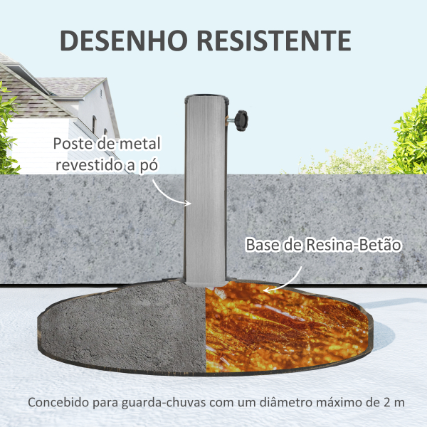 Outsunny Base para Chapéu de Sol Redonda Suporte para Chapéu de Sol  Preenchível com Cimento Peso 12 kg Ø46x33 cm Bronze - Image 5