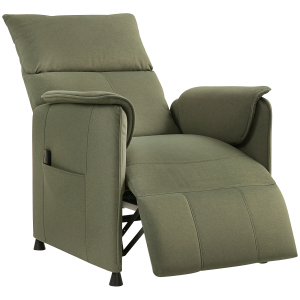 HOMCOM Poltrona Relax Reclinável Elétrica com Função Memória Apoio para Pés Controlo Remoto e Bolsos Laterais 80x83x104 cm Verd