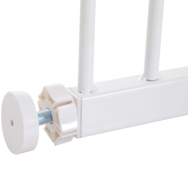 PawHut Barreira de Segurança para Animais de Estimação Extensível para Escadas e Portas Barreira de Segurança para Cães 76-107x76 cm Branco - Image 8