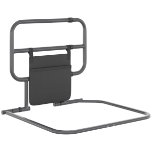 HOMCOM Grade para Cama Adulto Guarda de Segurança para Cama Dobrável com Bolso de Armazenamento 61x66x55 cm Cinza