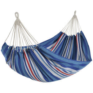 Outsunny Cama Rede para Campismo Praia Jardim Carga Máxima 180 kg 210x150cm Azul e Vermelho