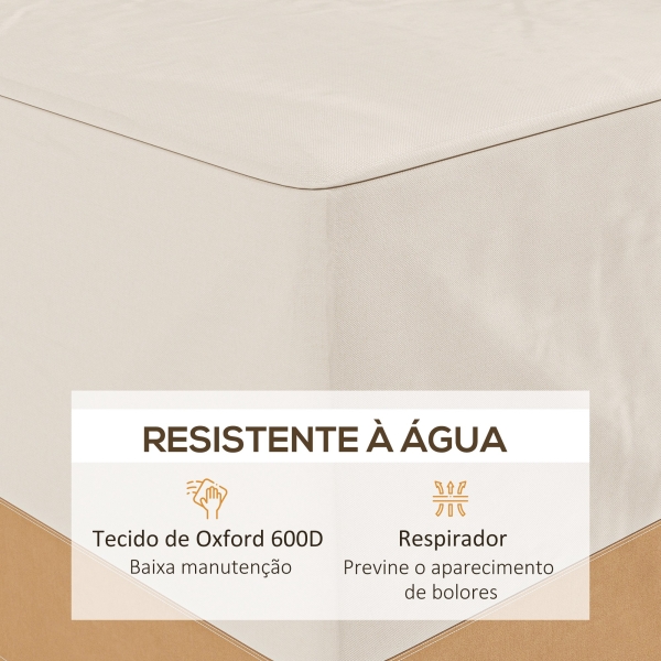 Outsunny Capa Protetora para Móveis de Jardim 270x200x78cm  Tecido Oxford 600D Impermeável Cobertura para Sofás Mesas Exterior com 4 Ventilações 5 Alças Cordão de Tração Bege - Image 5