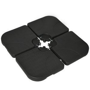 Outsunny Conjunto de Pesos para Base de Chapéu de Sol de 4 Peças Preenchível com 15 Litros de Água ou 19,5 kg de Areia Preto
