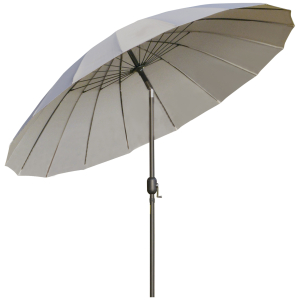 Outsunny Chapéu de Sol de Jardim Ø2,5x2,4 m com Manivela Manual Mastro Flexível Impermeável e 18 Varas para Exterior Cinza