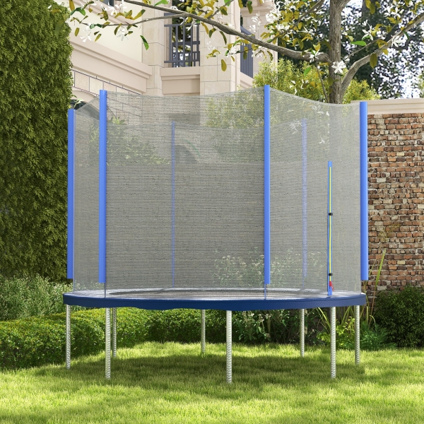 SPORTNOW Rede de Segurança para Trampolim Ø305 cm para Exterior e Porta com Fecho de Correr para 6 Postes Azul - Image 2