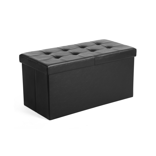 Banco dobrável SONGMICS 80 L, caixa de armazenamento, tampa basculante, capacidade de carga de 300 kg, 76 x 38 x 38 cm, preto LSF45BK - Image 2