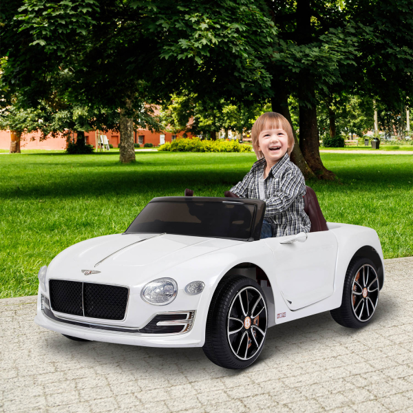 HOMCOM Carro elétrico infantil com licencia de Bentley GT para crianças acima de 3 anos com controle remoto 2 velocidades com faróis musica 108x60x43 cm Branco - Image 2