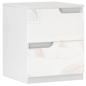 HOMCOM Mesa de Cabeceira Moderna Mesa de Cabeceira com Gavetas Mesa Auxiliar para Dormitório Sala de Estar 40x40x48 cm Branco
