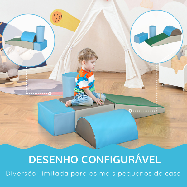 HOMCOM Conjunto de 5 Blocos de Psicomotricidade para Crianças Blocos de Construção Brinquedo para Aprendizagem Multicor - Image 5