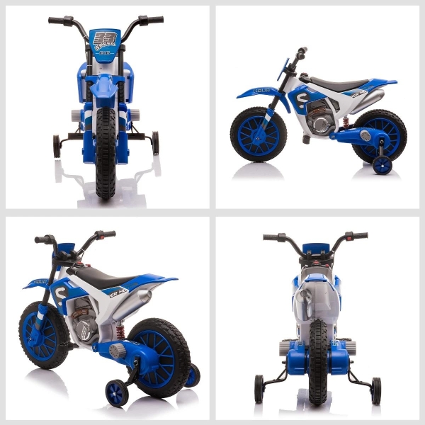 HOMCOM Mota Elétrica para Crianças acima de 3 Anos 12V Mota de Brinquedo Infantil com 2 Rodas de Equilíbrio Velocidade Máx. 8km/h Arranque Suave 106,5x51,5x68cm Azul - Image 8