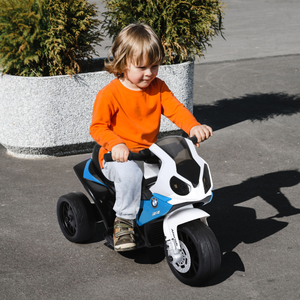 HOMCOM Mota Elétrica BMW para Crianças 6V com Faróis Música e Velocidade Máx. de 2,5 km/h 66x37x44 cm Azul - Image 2
