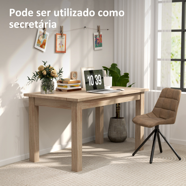 HOMCOM Mesa de Jantar Mesa Retangular para 6 Pessoas Mesa de Refeição para Cozinha Sala de Jantar 140x80x78 cm Madeira - Image 7