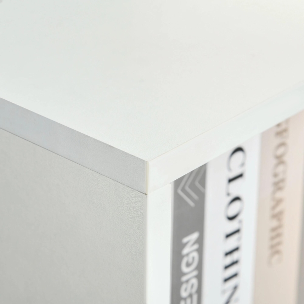 HOMCOM Estante para Livros com 6 Compartimentos Abertos 1 Gaveta e Pés de Madeira para Armazenamento de Brinquedos CDs Plantas 50x29,5x120cm Branco - Image 8