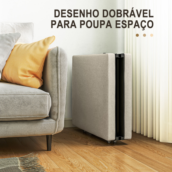 HOMCOM Cama Dobrável 70x180 cm com Colchão de Espuma Cama Dobrável com Encosto Ajustável em 5 Posições e Rodas - Image 5