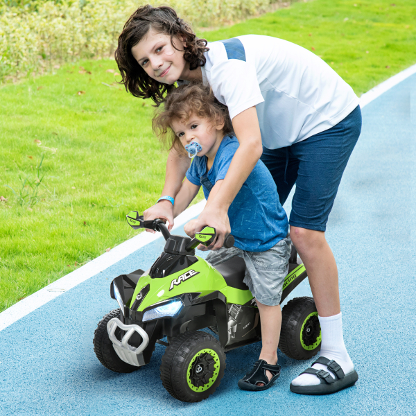 HOMCOM Quadriciclo Infantil para Crianças acima de 18 Meses com Função de Luzes e Música Desenho Inovador Suporta até 20kg 67,5x38x44cm Verde - Image 2